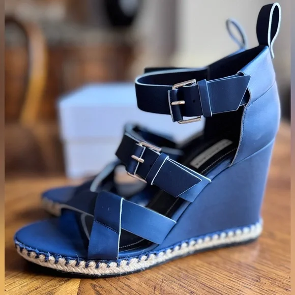 Balenciaga Blue Wedge Sandals